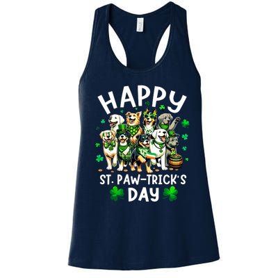 Happy Saint Patricks Day Dog Puppy Lover For Boy Girl Women's Racerback Tank