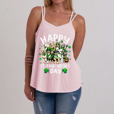 Happy Saint Patricks Day Dog Puppy Lover For Boy Girl Women's Strappy Tank