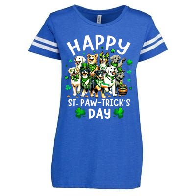 Happy Saint Patricks Day Dog Puppy Lover For Boy Girl Enza Ladies Jersey Football T-Shirt