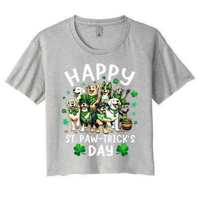 Happy Saint Patricks Day Dog Puppy Lover For Boy Girl Women's Crop Top Tee