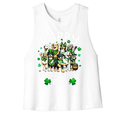 Happy Saint Patricks Day Dog Puppy Lover For Boy Girl Women's Racerback Cropped Tank