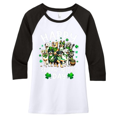 Happy Saint Patricks Day Dog Puppy Lover For Boy Girl Women's Tri-Blend 3/4-Sleeve Raglan Shirt