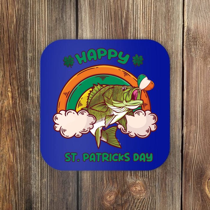 Happy St Patrick's Day Fishing Funny Fishing St Patricks Day Gift Coaster