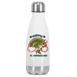 Happy St Patrick's Day Fishing Funny Fishing St Patricks Day Gift Stainless Steel Insulated Water Bottle