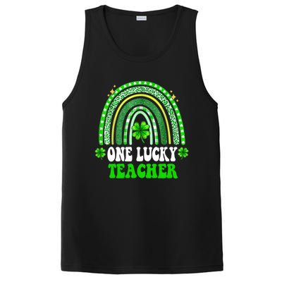 Happy St Patricks Day Cute One Lucky Teacher Rainbow Outfit Cute Gift PosiCharge Competitor Tank