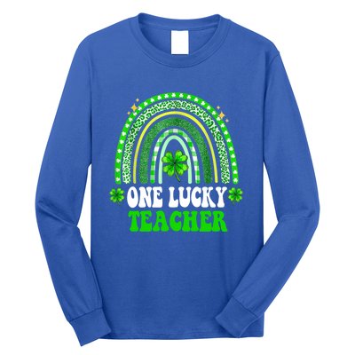 Happy St Patricks Day Cute One Lucky Teacher Rainbow Outfit Cute Gift Long Sleeve Shirt