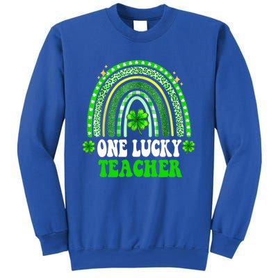 Happy St Patricks Day Cute One Lucky Teacher Rainbow Outfit Cute Gift Sweatshirt