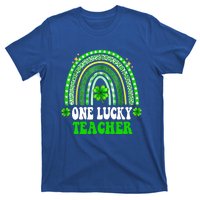 Happy St Patricks Day Cute One Lucky Teacher Rainbow Outfit Cute Gift T-Shirt