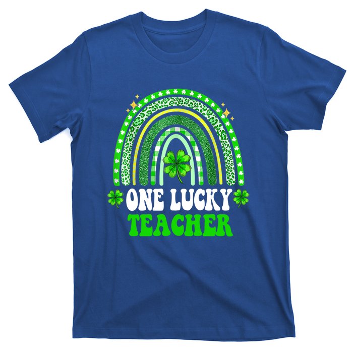 Happy St Patricks Day Cute One Lucky Teacher Rainbow Outfit Cute Gift T-Shirt