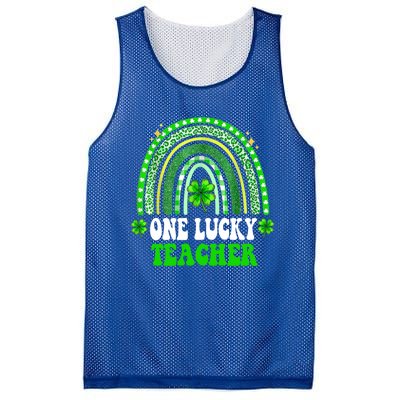 Happy St Patricks Day Cute One Lucky Teacher Rainbow Outfit Cute Gift Mesh Reversible Basketball Jersey Tank