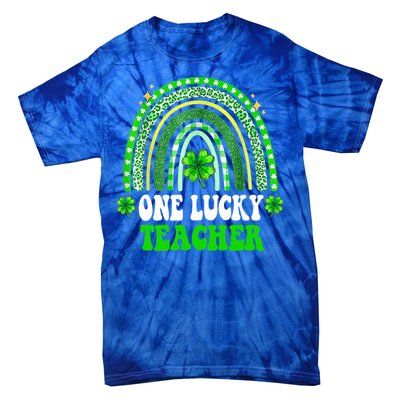 Happy St Patricks Day Cute One Lucky Teacher Rainbow Outfit Cute Gift Tie-Dye T-Shirt