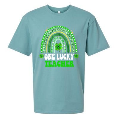 Happy St Patricks Day Cute One Lucky Teacher Rainbow Outfit Cute Gift Sueded Cloud Jersey T-Shirt