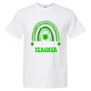 Happy St Patricks Day Cute One Lucky Teacher Rainbow Outfit Cute Gift Garment-Dyed Heavyweight T-Shirt