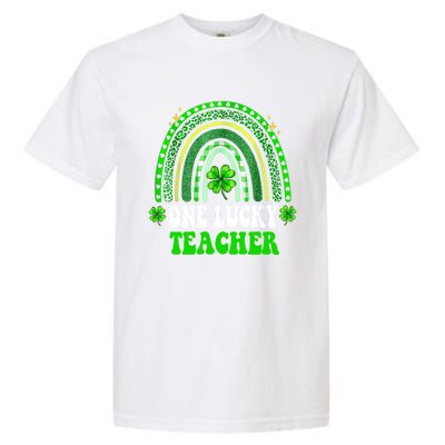 Happy St Patricks Day Cute One Lucky Teacher Rainbow Outfit Cute Gift Garment-Dyed Heavyweight T-Shirt