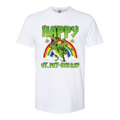 Happy St PaTRex Dinosaur Rainbow Saint Patrick's Day Softstyle® CVC T-Shirt