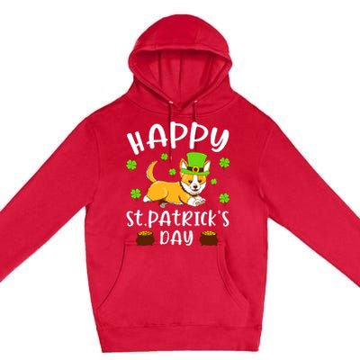 Happy St Patricks Day Funy Saint Patricks Corgi Dog Gift Premium Pullover Hoodie