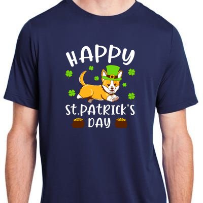 Happy St Patricks Day Funy Saint Patricks Corgi Dog Gift Adult ChromaSoft Performance T-Shirt