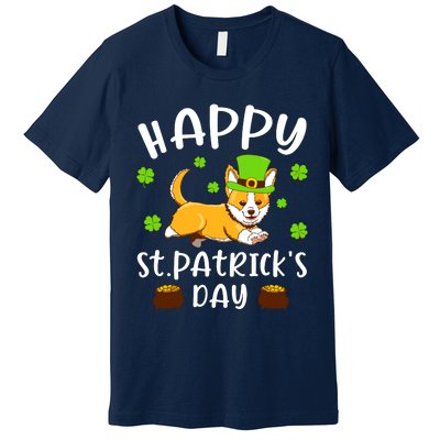 Happy St Patricks Day Funy Saint Patricks Corgi Dog Gift Premium T-Shirt