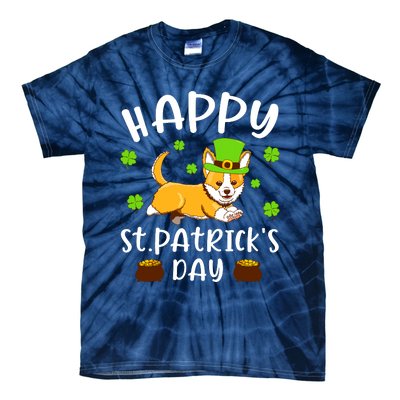 Happy St Patricks Day Funy Saint Patricks Corgi Dog Gift Tie-Dye T-Shirt