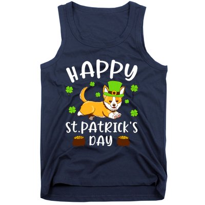 Happy St Patricks Day Funy Saint Patricks Corgi Dog Gift Tank Top