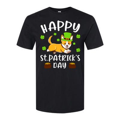 Happy St Patricks Day Funy Saint Patricks Corgi Dog Gift Softstyle CVC T-Shirt