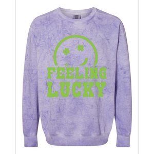 Happy St Patricks Day Feeling Lucky Lucky Shamrock Irish Gift Colorblast Crewneck Sweatshirt