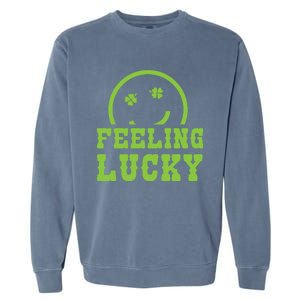 Happy St Patricks Day Feeling Lucky Lucky Shamrock Irish Gift Garment-Dyed Sweatshirt