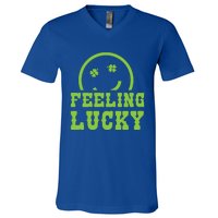 Happy St Patricks Day Feeling Lucky Lucky Shamrock Irish Gift V-Neck T-Shirt