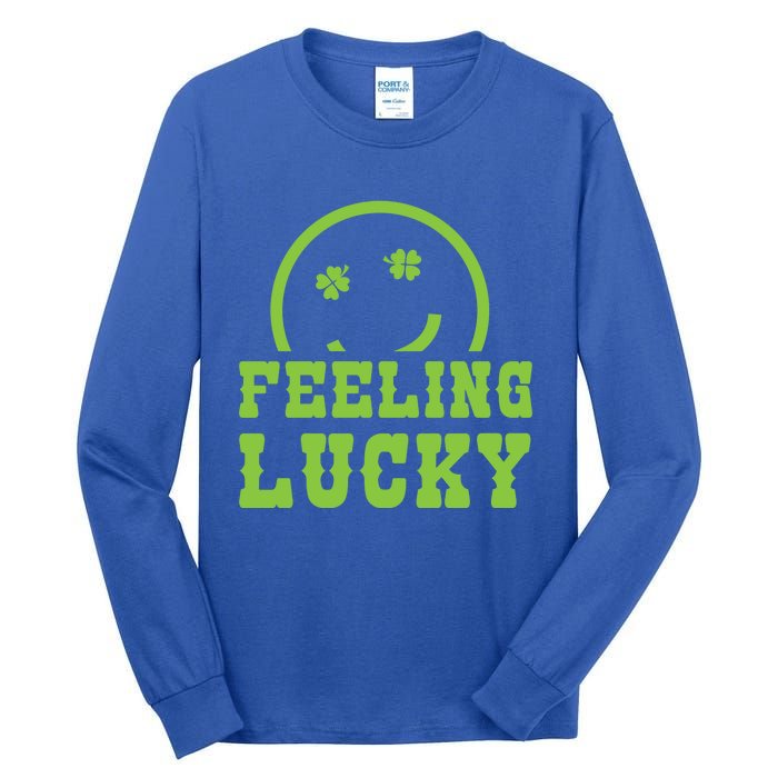 Happy St Patricks Day Feeling Lucky Lucky Shamrock Irish Gift Tall Long Sleeve T-Shirt