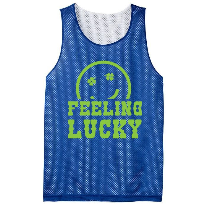 Happy St Patricks Day Feeling Lucky Lucky Shamrock Irish Gift Mesh Reversible Basketball Jersey Tank