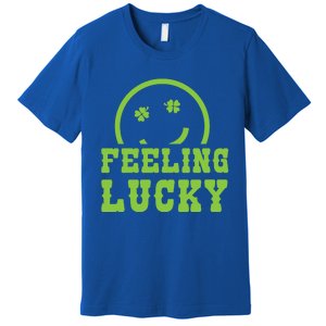 Happy St Patricks Day Feeling Lucky Lucky Shamrock Irish Gift Premium T-Shirt