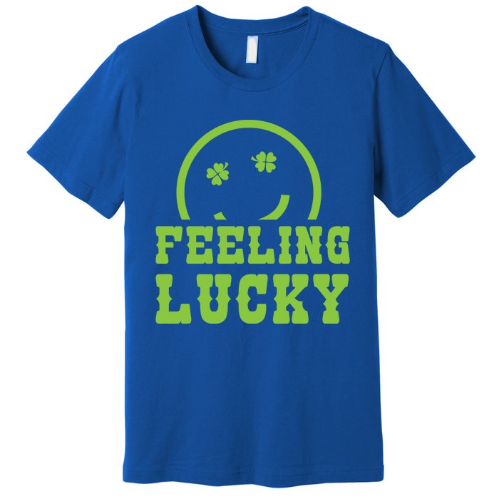 Happy St Patricks Day Feeling Lucky Lucky Shamrock Irish Gift Premium T-Shirt