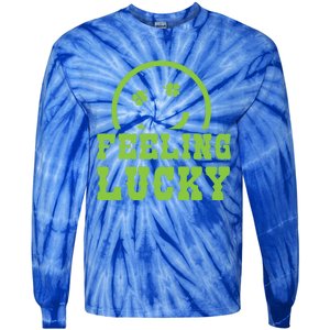 Happy St Patricks Day Feeling Lucky Lucky Shamrock Irish Gift Tie-Dye Long Sleeve Shirt