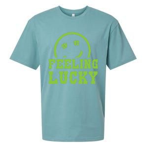 Happy St Patricks Day Feeling Lucky Lucky Shamrock Irish Gift Sueded Cloud Jersey T-Shirt