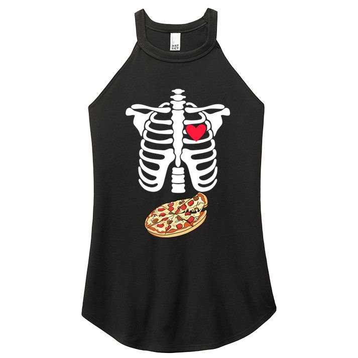 Halloween Skeleton Pregnancy Pizza Xray Dad To Be Cute Gift Women's Perfect Tri Rocker Tank