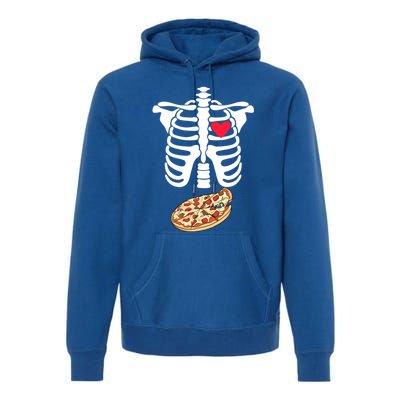 Halloween Skeleton Pregnancy Pizza Xray Dad To Be Cute Gift Premium Hoodie