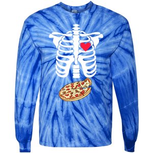 Halloween Skeleton Pregnancy Pizza Xray Dad To Be Cute Gift Tie-Dye Long Sleeve Shirt