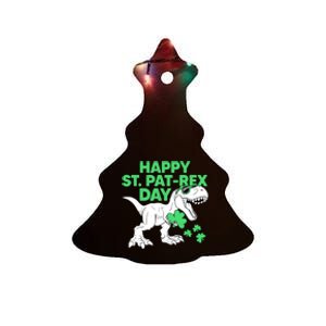 Happy St Pat Rex Day St Patricks Dinosaur Boy Ceramic Tree Ornament