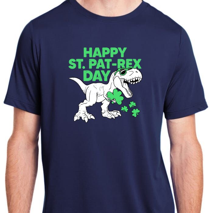 Happy St Pat Rex Day St Patricks Dinosaur Boy Adult ChromaSoft Performance T-Shirt