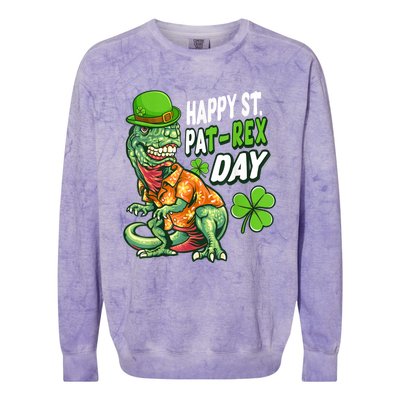 Happy St PaTRex Dinosaur Saint Patrick's Day Colorblast Crewneck Sweatshirt