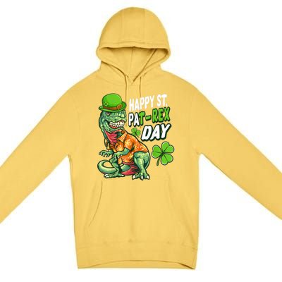 Happy St PaTRex Dinosaur Saint Patrick's Day Premium Pullover Hoodie