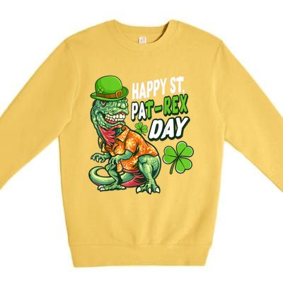 Happy St PaTRex Dinosaur Saint Patrick's Day Premium Crewneck Sweatshirt