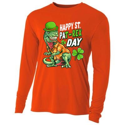 Happy St PaTRex Dinosaur Saint Patrick's Day Cooling Performance Long Sleeve Crew