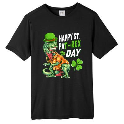 Happy St PaTRex Dinosaur Saint Patrick's Day Tall Fusion ChromaSoft Performance T-Shirt