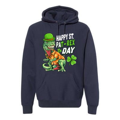 Happy St PaTRex Dinosaur Saint Patrick's Day Premium Hoodie