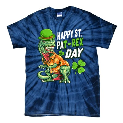 Happy St PaTRex Dinosaur Saint Patrick's Day Tie-Dye T-Shirt