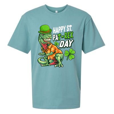 Happy St PaTRex Dinosaur Saint Patrick's Day Sueded Cloud Jersey T-Shirt