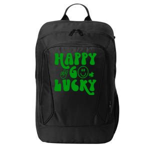 Happy St Patricks Day Go Lucky Irish Shamrock Retro Groovy Gift City Backpack