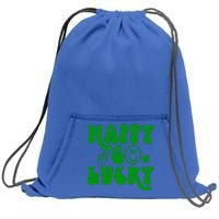 Happy St Patricks Day Go Lucky Irish Shamrock Retro Groovy Gift Sweatshirt Cinch Pack Bag