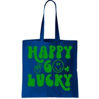 Happy St Patricks Day Go Lucky Irish Shamrock Retro Groovy Gift Tote Bag